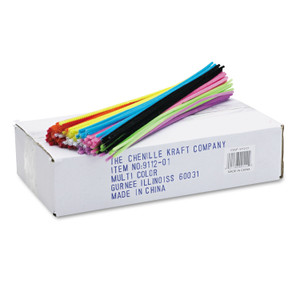 Creativity Street Regular Stems, 12" x 4 mm, Metal Wire, Polyester, Assorted, 1,000/Box Product Image 