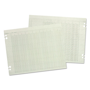 Wilson Jones Accounting Sheets, 10 Columns, 9.25 x 11.88, Green, Loose Sheet, 100/Pack Product Image 