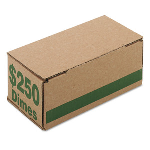 Iconex Corrugated Cardboard Coin Storage with Denomination Printed On Side, 8.06 x 3.31 x 3.19,  Green Product Image 