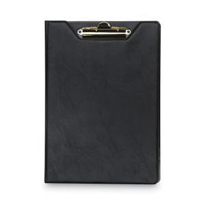 Samsill Value Padfolio, Heavyweight Sealed Vinyl, Brass Clip, Inside Front Pocket, Black Product Image 