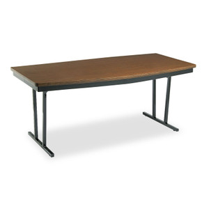 Economy Conference Folding Table, Boat, 72w X 36d X 30h, Walnut/black (BRKECT366WA) Product Image 
