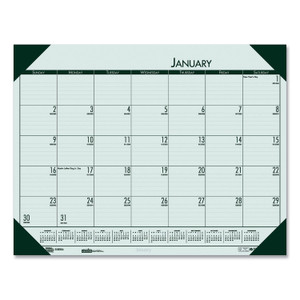 House of Doolittle EcoTones Recycled Monthly Desk Pad Calendar, 22 x 17, Green-Tint/Woodland Green Sheets/Corners, 12-Month (Jan to Dec): 2025 Product Image 