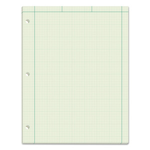 TOPS Engineering Computation Pads, Cross-Section Quad Rule (5 sq/in, 1 sq/in), Black/Green Cover, 100 Green-Tint 8.5 x 11 Sheets Product Image 