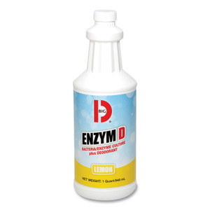 Big D Industries Enzym D Digester Liquid Deodorant, Lemon, 32 oz Bottle, 12/Carton Product Image 