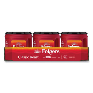 Folgers Coffee, Classic Roast, Ground, 25.9 oz Canister, 6/Carton Product Image 