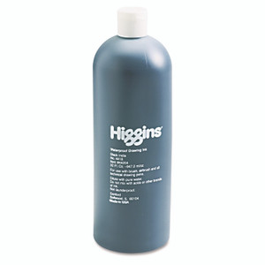 Higgins Waterproof Pigmented Drawing Ink, 32 oz Bottle, Black Product Image 