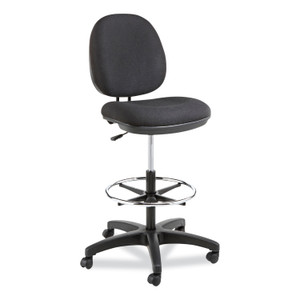 Alera Interval Series Swivel Task Stool, Supports Up to 275 lb, 23.93" to 34.53" Seat Height, Black Fabric Product Image 