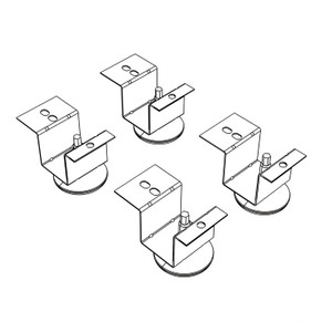 HON Brigade Pedestal Adjustable Glides, Rigid Mount Plate, 2" x 2" Glide, Black, 4/Set View Product Image