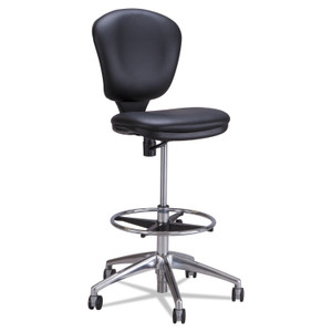 Safco Metro Collection Extended-Height Chair, Supports Up to 250 lb, 23" to 33" Seat Height, Black Vinyl Seat/Back, Chrome Base Product Image 