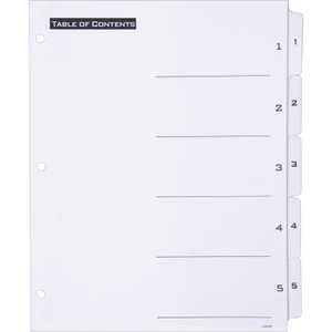 Avery B/W Print Table of Contents Tab Dividers - 5 x Divider(s) - (AVE11666) Product Image 