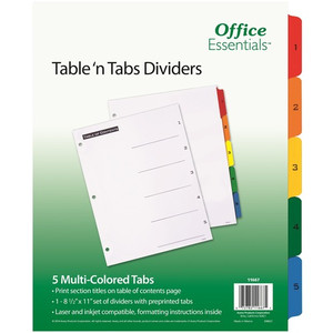 Avery, Table 'N Tabs Numeric Dividers (AVE11667) Product Image 