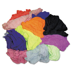 HOSPECO New Colored Knit Polo T-Shirt Rags, Assorted Colors, 10 Pounds/Carton (HOS24510) View Product Image