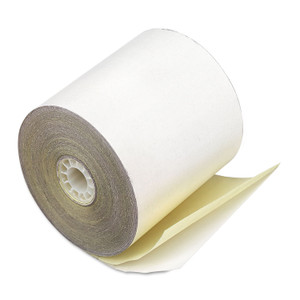 Iconex Impact Printing Carbonless Paper Rolls, 2.25" x 70 ft, White/Canary, 50/Carton Product Image 