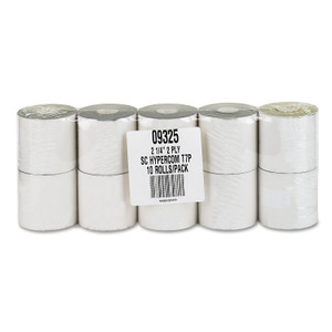 Iconex Impact Printing Carbonless Paper Rolls, 2.25" x 70 ft, White/Canary, 10/Pack Product Image 