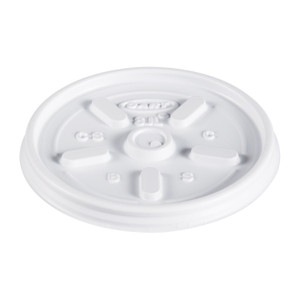 Dart Plastic Lids, Vented, Fits 8 oz to 10 oz Hot/Cold Foam Cups, White, 100/Pack, 10 Packs/Carton Product Image 
