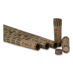 Pap-R Products Preformed Tubular Coin Wrappers, Dimes, $5, 1000 Wrappers/Box Product Image 