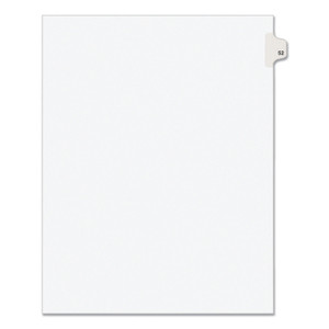 Avery Preprinted Legal Exhibit Side Tab Index Dividers, Avery Style, 10-Tab, 52, 11 x 8.5, White, 25/Pack, (1052) Product Image 