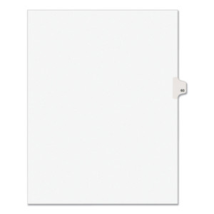 Avery Preprinted Legal Exhibit Side Tab Index Dividers, Avery Style, 10-Tab, 60, 11 x 8.5, White, 25/Pack, (1060) Product Image 