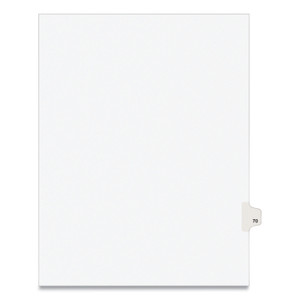 Avery Preprinted Legal Exhibit Side Tab Index Dividers, Avery Style, 10-Tab, 70, 11 x 8.5, White, 25/Pack, (1070) Product Image 