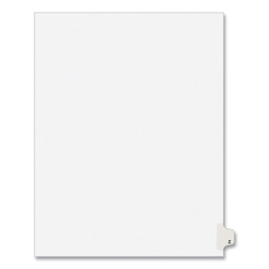 Avery Preprinted Legal Exhibit Side Tab Index Dividers, Avery Style, 26-Tab, Z, 11 x 8.5, White, 25/Pack, (1426) Product Image 