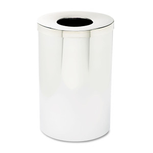 Safco Reflections Receptacles, 35 gal, Steel, Chrome Product Image 