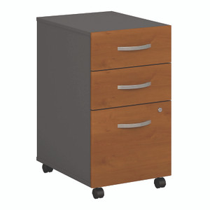 Bush Series C Mobile Pedestal File, Left/Right, 3-Drawers: Box/Box/File, Legal/Letter/A4/A5, Cherry/Gray, 15.75" x 20.25" x 27.88" Product Image 