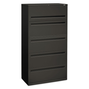 HON Brigade 700 Series Lateral File, 4 Legal/Letter-Size File Drawers, 1 File Shelf, 1 Post Shelf, Charcoal, 36" x 18" x 64.25" (HON785LS) View Product Image