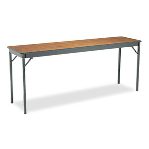 Barricks Special Size Folding Table, Rectangular, 72w x 18d x 30h, Walnut/Black Product Image 