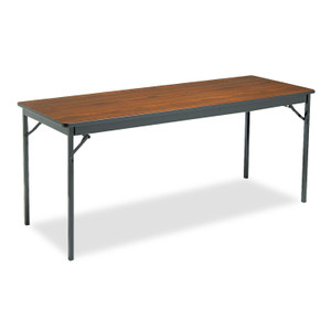 Special Size Folding Table, Rectangular, 72w X 24d X 30h, Walnut/black (BRKCL2472WA) Product Image 