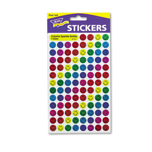 TREND SuperSpots and SuperShapes Sticker Variety Packs, Sparkle Smiles, Assorted Colors, 1,300/Pack Product Image 