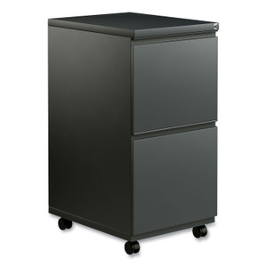 Alera File Pedestal with Full-Length Pull, Left or Right, 2 Legal/Letter-Size File Drawers, Charcoal, 14.96" x 19.29" x 27.75" Product Image 