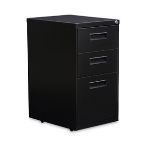 Alera File Pedestal, Left or Right, 3-Drawers: Box/Box/File, Legal/Letter, Black, 14.96" x 19.29" x 27.75" Product Image 