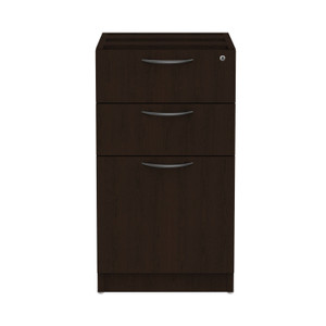 Alera Valencia Series Full Pedestal File, Left/Right, 3-Drawers: Box/Box/File, Legal/Letter, Espresso, 15.63" x 20.5" x 28.5" Product Image 