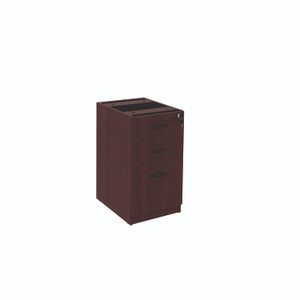 Alera Valencia Series Full Pedestal File, Left/Right, 3-Drawers: Box/Box/File, Legal/Letter, Mahogany, 15.63" x 20.5" x 28.5" Product Image 