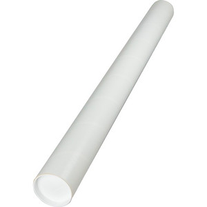 White Mailing Tubes, 36" Long, 3" Diameter, White, 25/carton (QUA46020) Product Image 