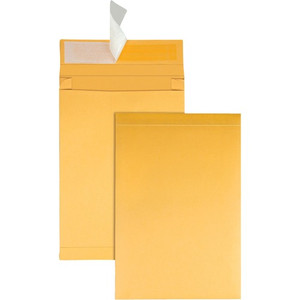 Quality Park 9 x 12 x 2 Expansion Envelopes with Self-Seal Closure - Expansion - 9" Width x 12" Length - 2" Gusset - 40 lb - Self-sealing Product Image 