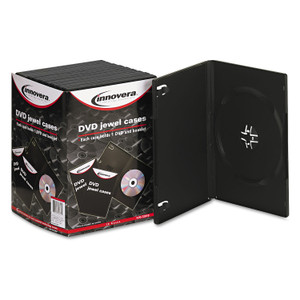 Innovera Standard DVD Case, Black, 10/Pack Product Image 