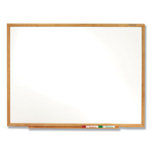 Quartet Classic Series Total Erase Dry Erase Boards, 96" x 48", White Surface, Oak Finished Fiberboard (MDF) Frame Product Image 