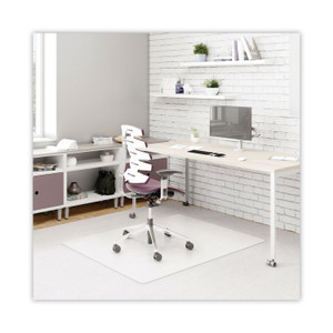 deflecto DuraMat Moderate Use Chair Mat, Low Pile Carpet, Flat, 45 x 53, Rectangle, Clear Product Image 