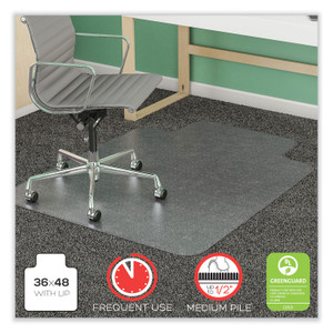 deflecto SuperMat Frequent Use Chair Mat, Med Pile Carpet, Roll, 36 x 48, Lipped, Clear Product Image 