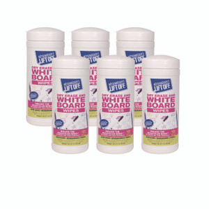 Motsenbocker's Lift-Off Dry Erase Cleaner Wipes, Cloth, 7 x 12, 40/Canister, 6 Canisters/Carton Product Image 