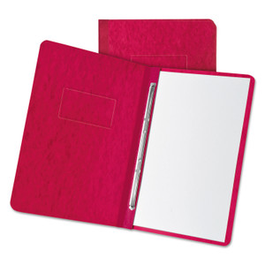 Oxford Heavyweight PressGuard and Pressboard Report Cover w/Reinforced Side Hinge, 2-Prong Fastener, 3" Cap, 8.5 x 11, Executive Red Product Image 