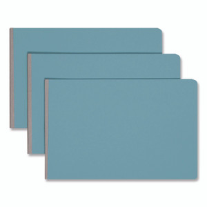 Smead Prong Fastener Premium Pressboard Report Cover, Two-Prong Fastener, 3" Capacity, 11 x 17, Blue/Blue Product Image 