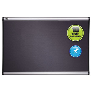 Prestige Bulletin Board, Diamond Mesh Fabric, 72 x 48, Gray Surface, Silver Aluminum Frame (QRTB447A) Product Image 