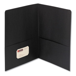 Smead Two-Pocket Folder, Textured Paper, 100-Sheet Capacity, 11 x 8.5, Black, 25/Box Product Image 