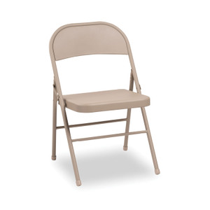 Alera All Steel Folding Chair, Supports Up to 300 lb, 16.5" Seat Height, Tan Seat, Tan Back, Tan Base, 4/Carton Product Image 