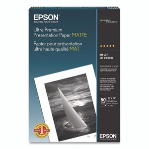 Epson Ultra Premium Matte Presentation Paper, 10 mil, 13 x 19, Matte White, 50/Pack Product Image 