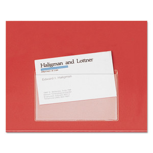 Cardinal HOLD IT Poly Business Card Pocket, Top Load, 3.75 x 2.38, Clear, 10/Pack Product Image 