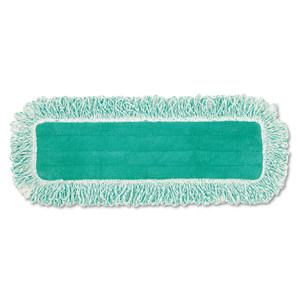 Rubbermaid Commercial Dust Pad with Fringe, Microfiber, 18" Long, Green Product Image 