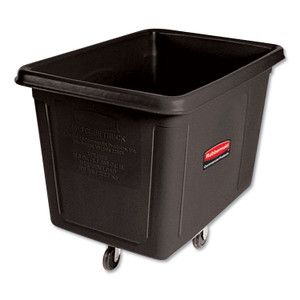 Rubbermaid Commercial Cube Truck, 149 gal, 600 lb Capacity, Plastic, Black Product Image 